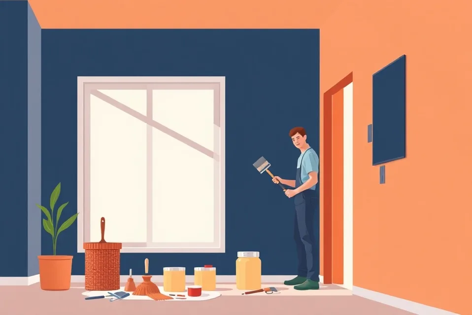 Intérieur rénové après travaux de peinture à Bobigny