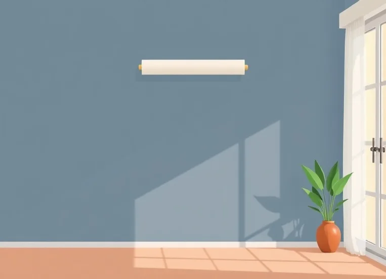 Pose de papier peint, rouleau et brosse à maroufler